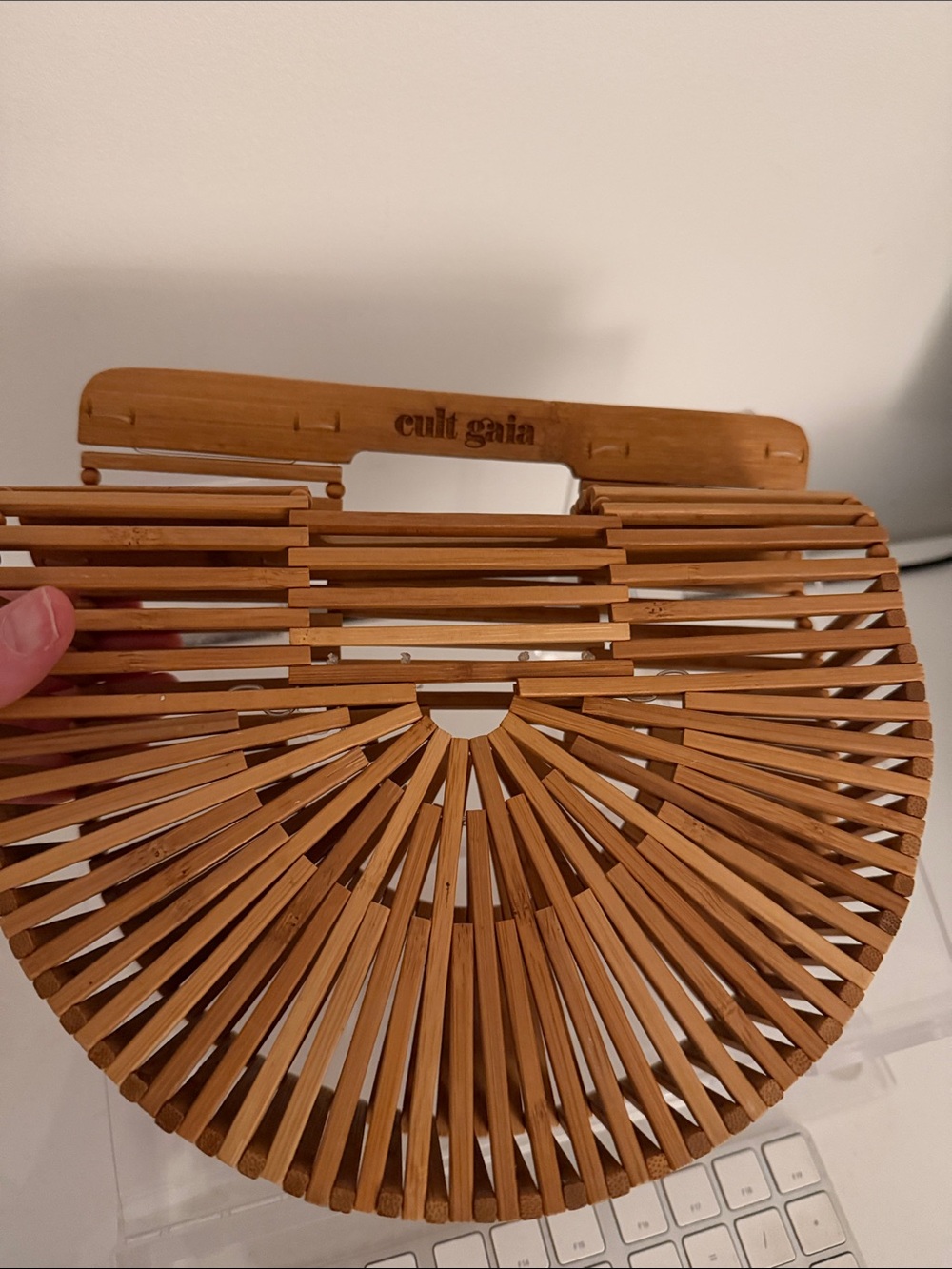 cult gaia bamboo ark mini bag - tan
